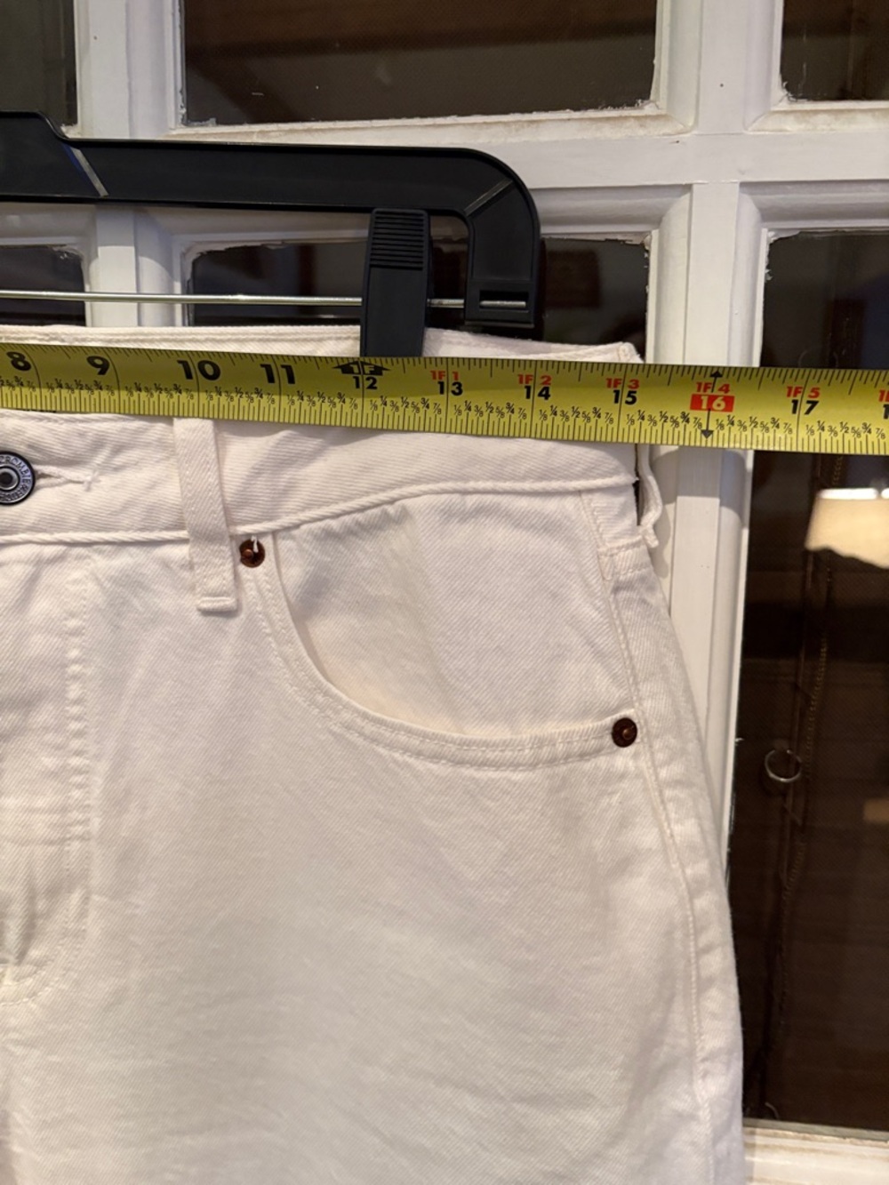 032 Abercrombie & Fitch Cream Wide Leg High Rise Jeans - Picture 8 of 9
